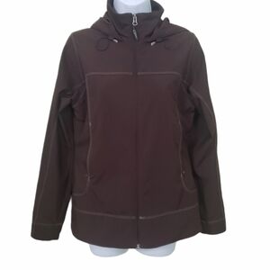𝅺MARMOT Softshell Hooded Outdoor Hiking Stretch Brown Jacket - Women's S